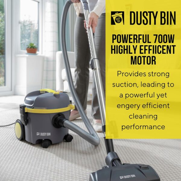 DB40B Bagged Vacuum Cleaner – Powerful, Lightweight & Compact Corded Cylinder Vacuum Cleaner with Large 6L Capacity, High-Efficiency Filtration, Portable & Easy to Use for Stairs & Home - Image 2