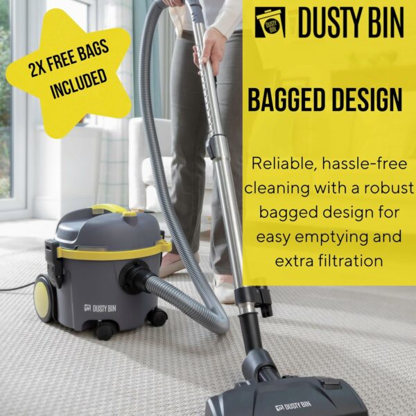 DB40B Bagged Vacuum Cleaner – Powerful, Lightweight & Compact Corded Cylinder Vacuum Cleaner with Large 6L Capacity, High-Efficiency Filtration, Portable & Easy to Use for Stairs & Home - Image 4