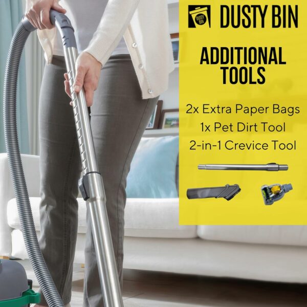 DB40B Bagged Vacuum Cleaner – Powerful, Lightweight & Compact Corded Cylinder Vacuum Cleaner with Large 6L Capacity, High-Efficiency Filtration, Portable & Easy to Use for Stairs & Home - Image 7